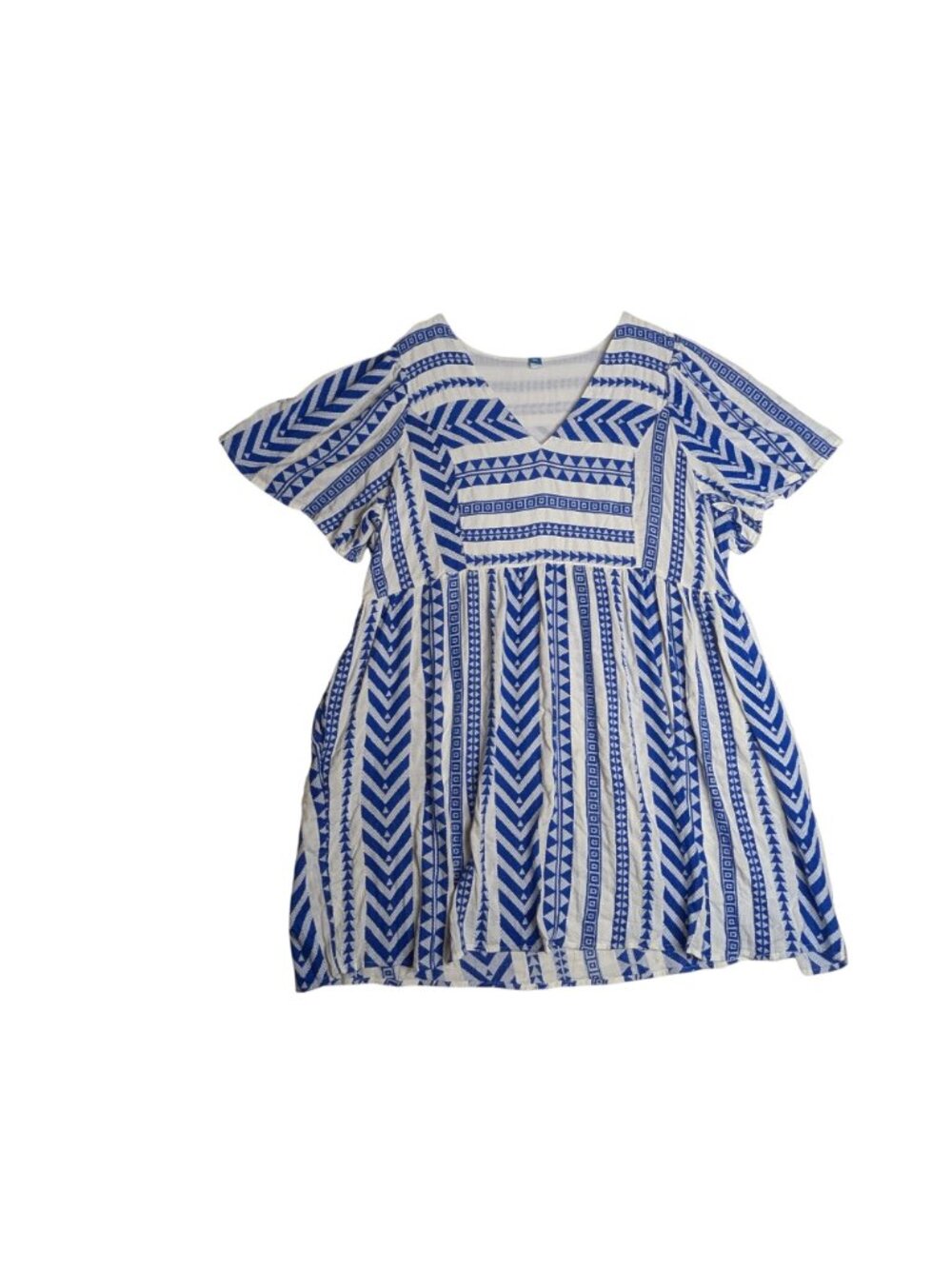 Old Navy V-Neck Blue & White Swing Dress Plus Size XXL Cotton Blend - Picture 9 of 12
